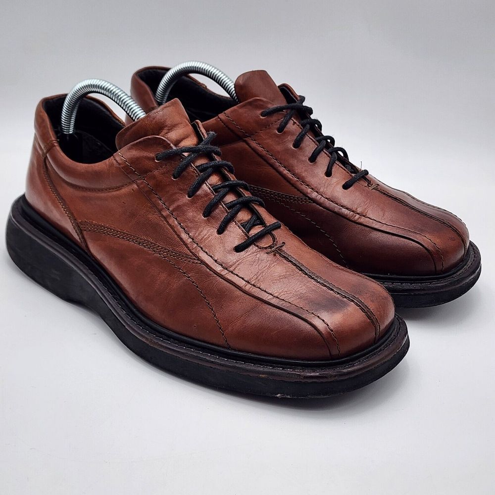 Brown Shoe ™ Maltese Men's 9.6 M Italy Made Brown‎ Leather Lace Up Oxford Shoes